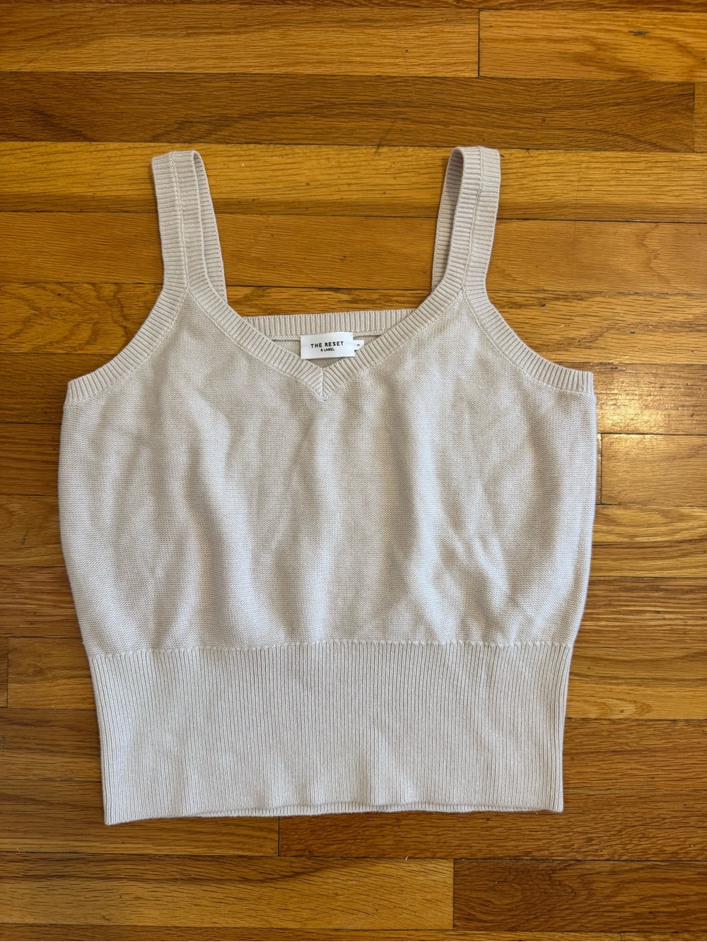 The Reset R Label Cream Knit Tank Top- size M